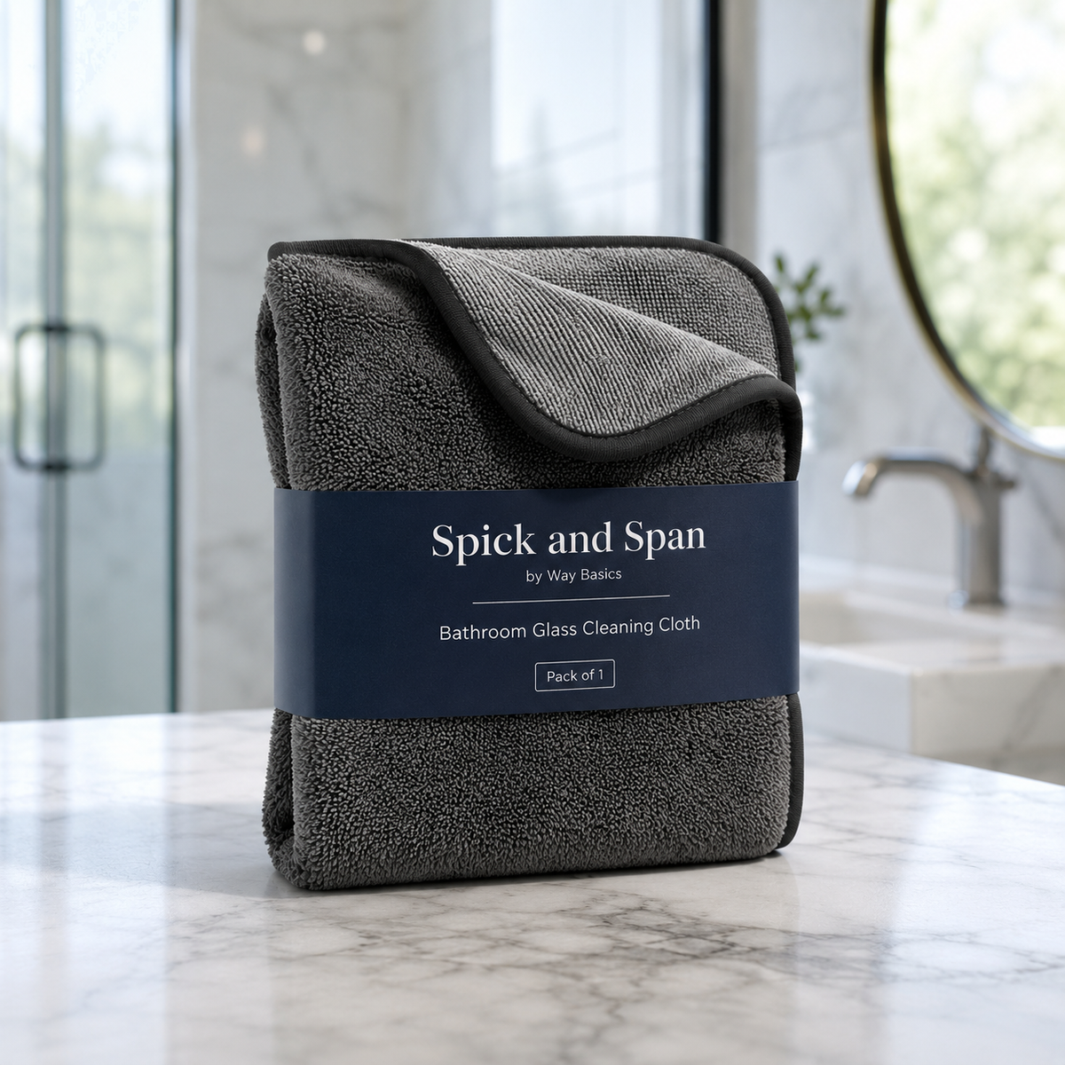 Spick and Span Bathroom Glass Cleaning Cloth