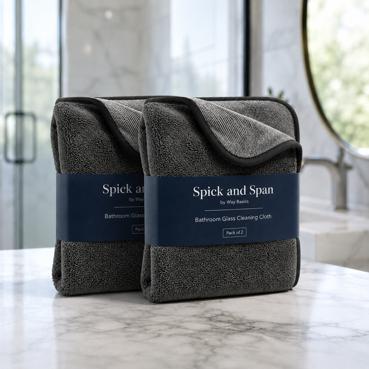 Spick and Span Bathroom Glass Cleaning Cloth