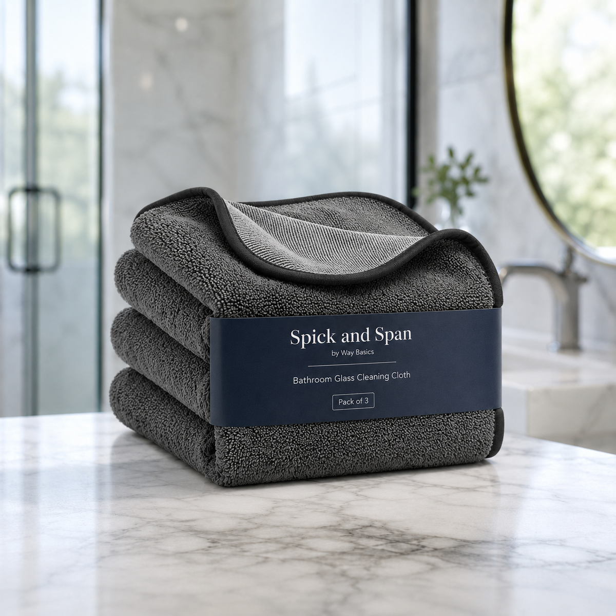 Spick and Span Bathroom Glass Cleaning Cloth